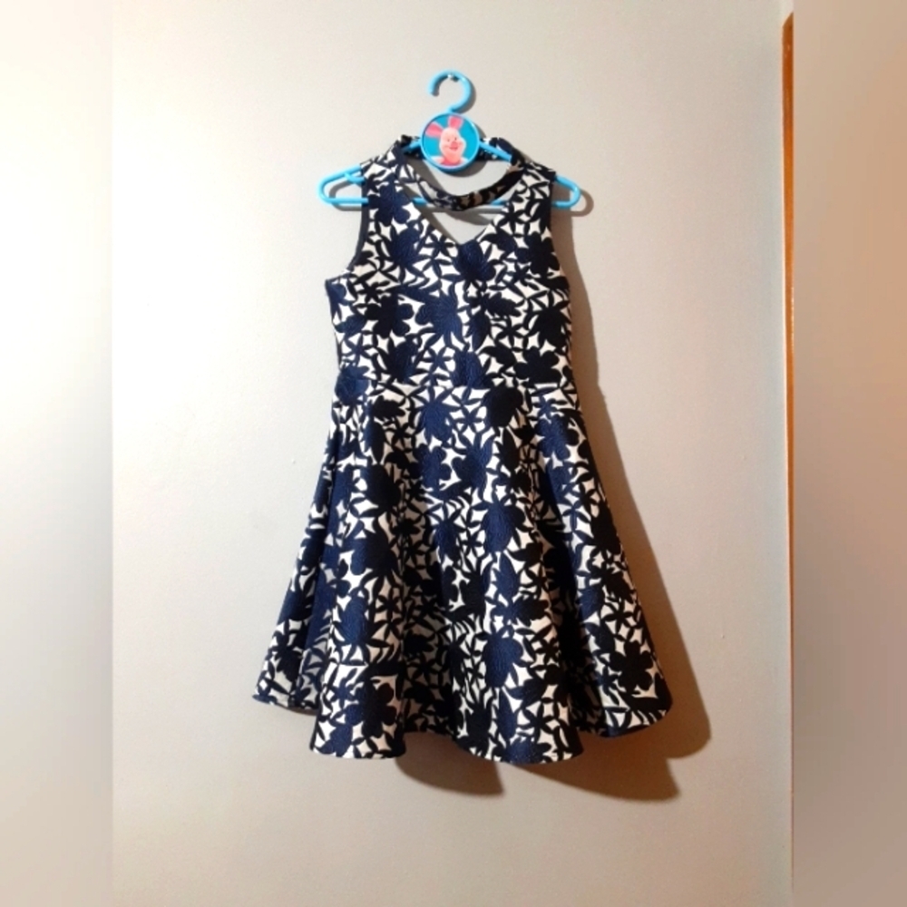Pippa & Julie Girls Formal Dress Blue Silver Size 8 Flower Girl Dance Party